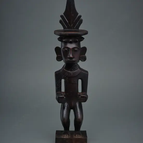 Indonesian wooden female figure,
